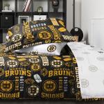FOCO Boston Bruins NHL Team Color Bed in a Bag Comforter Bedding 5 Piece Twin Set