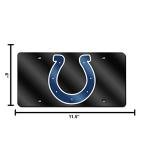 Rico Industries NFL Indianapolis Colts - Black Laser Inlaid Metal License Plate Tag , 6 x 12"