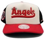 Mitchell & Ness Los Angeles Angels MLB City Connect Trucker Snapback Hat Cap, Cream