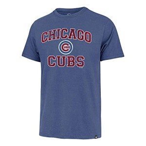 MLB Men's Union Arch Franklin Team Color Primary Logo Word Mark T-Shirt (Chicago Cubs Blue, X-Large)