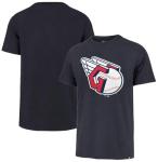 47 Brand MLB Men's Team Color Imprint Primary Logo Short Sleeve Baseball T-Shirt - Cleveland Guardians - Navy - Medium