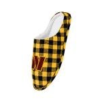 FOCO Men's NFL Washington Commanders Sherpa Lined Buffalo Check Memory Foam Slippers, Large (11-12)
