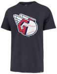 47 Brand MLB Men's Team Color Imprint Primary Logo Short Sleeve Baseball T-Shirt - Cleveland Guardians - Navy - Medium
