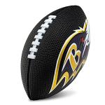 Franklin Sports NFL Baltimore Ravens Football - Kids Foam Football - Soft Junior Size 8.5" Ball with 3D Logos - Perfect for Gameday + Tailgates