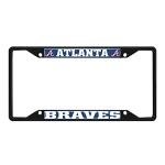 Fan Mats 31297: Atlanta Braves Metal License Plate Frame Black Finish, Navy