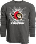 Ottawa Senators NHL Officially Licensed Long Sleeve T-Shirt Ringspun Electric Black, Medium