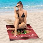 Northwest NHL Chicago Blackhawks Stripes Beach Towel, Cotton Polyester Blend Lightweight Bath, Pool, Swim, Travel Fan Gear, 30 x 60 Inch