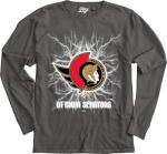 Ottawa Senators NHL Officially Licensed Long Sleeve T-Shirt Ringspun Electric Black, Medium