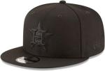 New Era MLB 9FIFTY Black Black Primary Logo Team Adjustable Snapback Hat Cap One Size Fits All - Houston Astros Black
