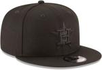 New Era MLB 9FIFTY Black Black Primary Logo Team Adjustable Snapback Hat Cap One Size Fits All - Houston Astros Black