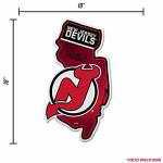 Rico Industries NHL New Jersey Devils State Shape Shape Cut Pennant - Home and Living Room Décor - Soft Felt EZ to Hang 18x0.10x18
