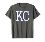 KC Fan Wear Kansas City Design Vintage Blue/White Letters KC T-Shirt