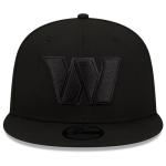 New Era NFL 9FIFTY Black On Black Adjustable Snapback Hat Cap One Size Fits All (US, Alpha, One Size, Washington Commanders)