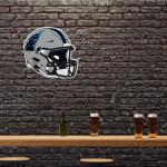 Rico Industries NFL Football Carolina Panthers Helmet Shape Cut Pennant - Home and Living Room Décor - Soft Felt EZ to Hang