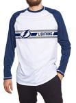 Calhoun Mens Officially Licensed NHL Striped Long Sleeve Rashguard (X-Large, Tampa Bay Lightning)