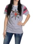 Calhoun NHL Ladies Loose Fit Varsity Style Woven Patch T-Shirt (Vegas Golden Knights, X-Large)