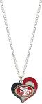aminco NFL San Francisco 49ers Swirl Heart Pendant Necklace, Silver