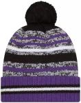 New Era Colorado Rockies Onfield Sport Purple Striped Cuffed Baseball Knit Beanie Hat Pom - MLB Cheer Cuff Knit Cap
