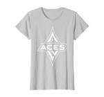 WNBA Las Vegas Aces Logo T-Shirt, Women, Silver Grey, Large