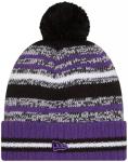 New Era Colorado Rockies Onfield Sport Purple Striped Cuffed Baseball Knit Beanie Hat Pom - MLB Cheer Cuff Knit Cap