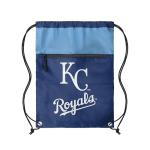 FOCO MLB Officially Licensed Unisex Team Color Baseball Primary Logo Wordmark Drawstring Backpack With Zippered Pocket - Kansas City Royals
