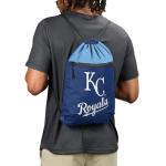 FOCO MLB Officially Licensed Unisex Team Color Baseball Primary Logo Wordmark Drawstring Backpack With Zippered Pocket - Kansas City Royals