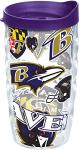 Tervis Made in USA Double Walled NFL Baltimore Ravens Insulated Tumbler Cup Keeps Drinks Cold & Hot, 10oz Wavy, All Over