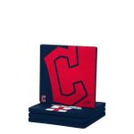 FOCO MLB Official 4-Pack Beverage Drink Ceramic Stone Coaster Set (Cleveland Guardians)