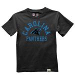 Wes and Willy NFL Kids Short Sleeve Organic Cotton Tee Shirt, Carolina Panthers, Black, 4