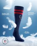 For Bare Feet NFL HOUSTON TEXANS Cozy Feather Compression Varsity Stripe Team Color Large/Extra Large
