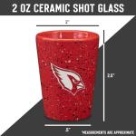 Rico Industries NFL Football Arizona Cardinals 2oz Ceramic Shot Glass for Fans, Laser Engraved In Team Color Single Shot Glass