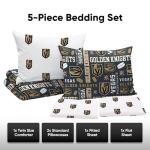 FOCO Vegas Golden Knights NHL Team Color Bed in a Bag Comforter Bedding 5 Piece Twin Set