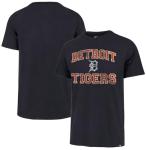 47 Brand MLB Men's Team Color Union Arch Franklin Primary Logo Short Sleeve Baseball T-Shirt - Detroit Tigers - Navy - Large