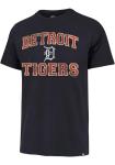 47 Brand MLB Men's Team Color Union Arch Franklin Primary Logo Short Sleeve Baseball T-Shirt - Detroit Tigers - Navy - Large
