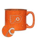 Rico Industries NHL Hockey Philadelphia Flyers Orange Speckle 12oz Laser Engraved Campfire Mug