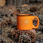 Rico Industries NHL Hockey Philadelphia Flyers Orange Speckle 12oz Laser Engraved Campfire Mug