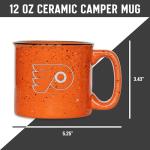Rico Industries NHL Hockey Philadelphia Flyers Orange Speckle 12oz Laser Engraved Campfire Mug