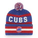 47 MLB Unisex-Adult Primary Logo Bering Cuffed Knit Pom Beanie Hat One Size (US, Alpha, One Size, Chicago Cubs)