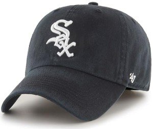47 MLB Team Color Primary Logo Franchise Fitted Baseball Hat Cap, Unisex Adult - Chicago White Sox - Black (X-Large)