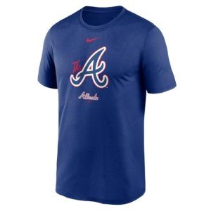 Nike Men's MLB City Connect Legend Practice Velocity T-Shirt (US, Alpha, Large, Regular, Regular, Blue, Atlanta Braves)