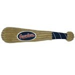 MLB Cleveland Guardians Baseball Bat Toy for DOGS & CATS. Soft Corduroy Plush Dog Toy with Inner SQUEAKER, MLB Chew Toys for Dogs or Cats. Durable Fun Interactive Dog Toy with Team Names and Logo