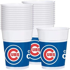 Chicago Cubs Plastic Cups - 16oz (Pack Of 25) - White, Blue & Red Durable Party Drinkware For Fans & Events