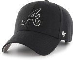 47 MLB Black White Outline Primary Logo MVP Adjustable Structure Hat, Adult One Size Fits All - Atlanta Braves - Black