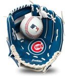 Franklin Sports MLB Youth Teeball Glove and Ball Set - Kids Chicago Cubs Baseball and Teeball Glove and Ball - Perfect First Kids Glove - 9.5", Team Specific, One Size (76099F16)