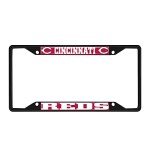 Fan Mats 31302: Cincinnati Reds Metal License Plate Frame Black Finish
