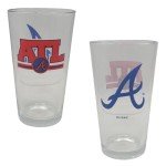 Licensed MLB Letterman 16oz Pint Glass (Atlanta Braves)