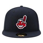 New Era Rare MLB Cleveland Navy Vintage Indians Chief Wahoo Guardians Fitted Authentic Collection 59Fifty Hat Cap (US, Numeric, 7 1/4, Navy)