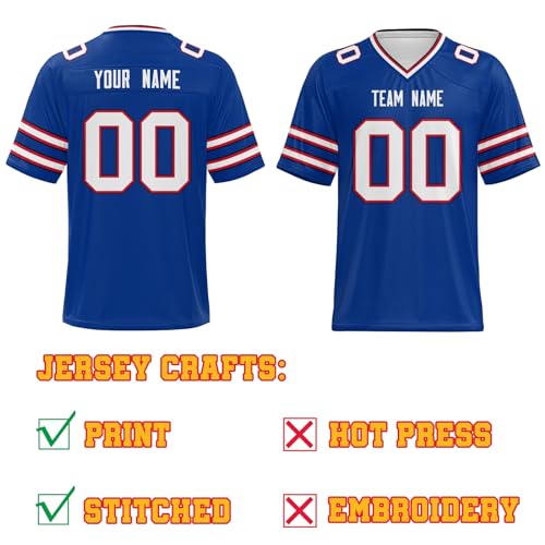 Personalized Bill Blue Football Jersey for All Ages