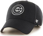47 MLB Black White Outline Primary Logo MVP Adjustable Structure Hat, Adult One Size Fits All - Chicago Cubs - Black