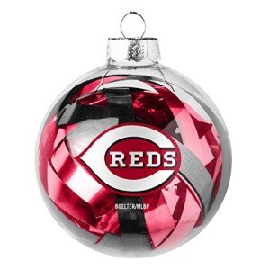 MLB Cincinnati Reds Large Tinsel Ball Ornament